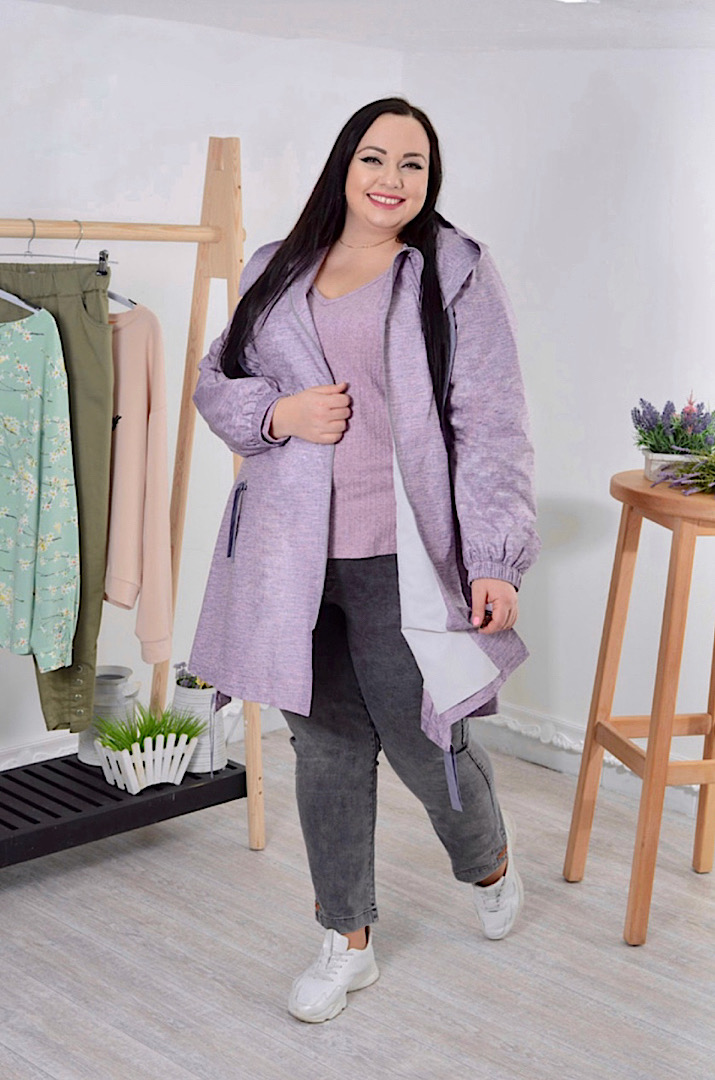 Вітрівка трапеція в принт великих розмірів