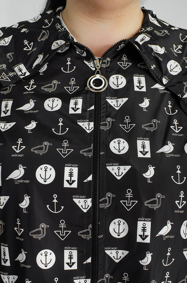 Вітрівка трапеція в принт великих розмірів