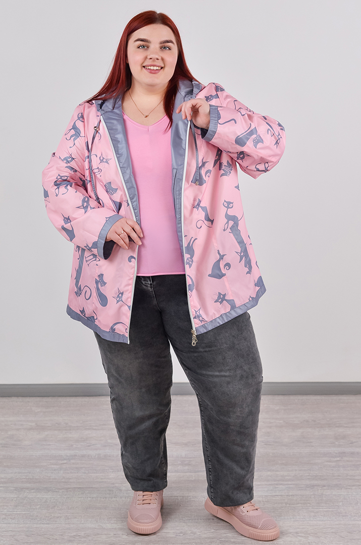 Вітрівка трапеція з вшитим капюшоном та кишенями великих розмірів