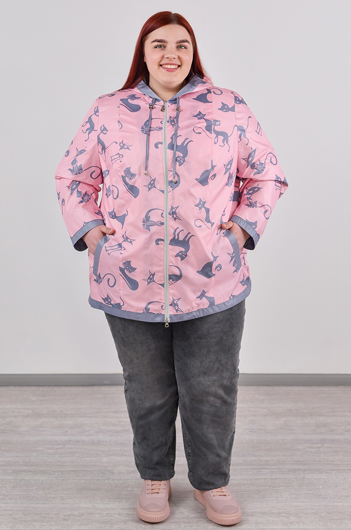 Вітрівка трапеція з вшитим капюшоном та кишенями великих розмірів