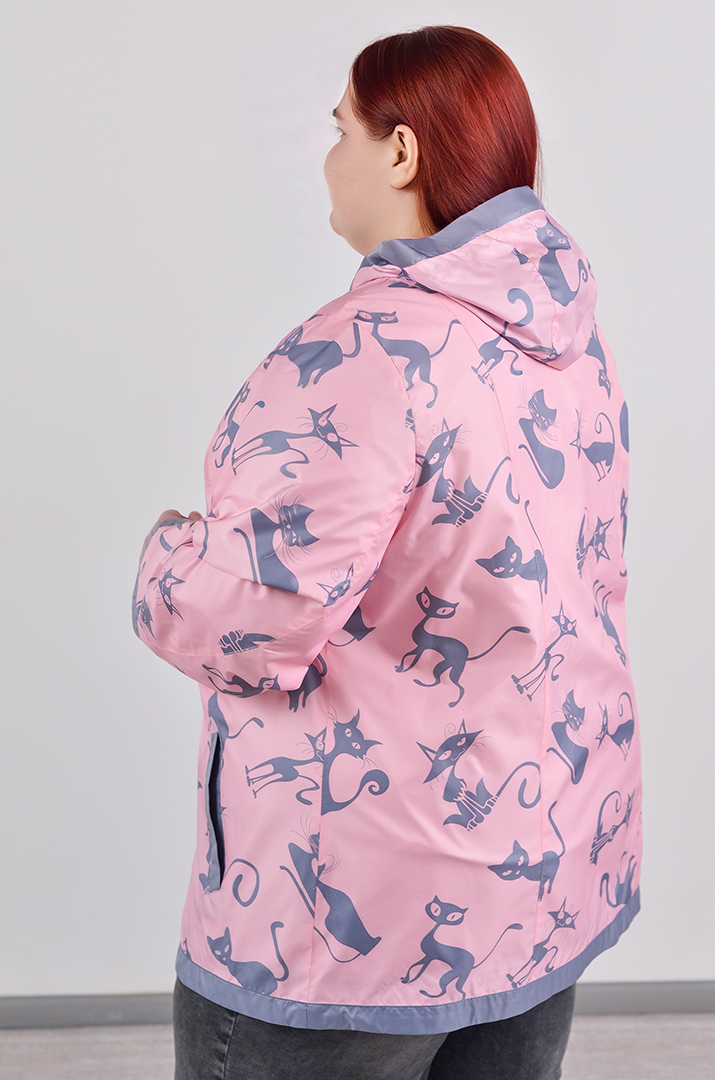 Вітрівка трапеція з вшитим капюшоном та кишенями великих розмірів