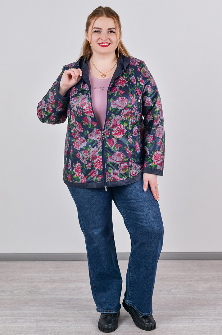 Вітрівка трапеція з вшитим капюшоном та кишенями великих розмірів