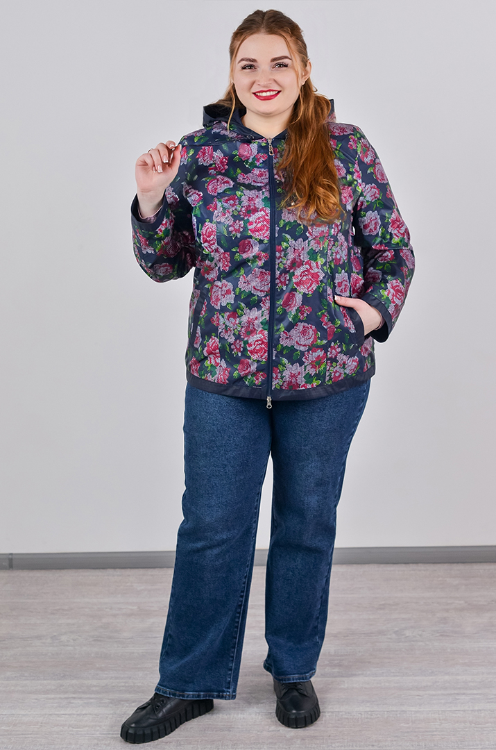 Вітрівка трапеція з вшитим капюшоном та кишенями великих розмірів