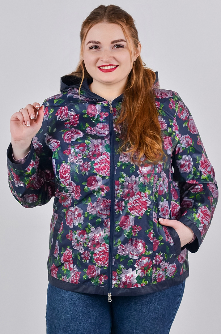 Вітрівка трапеція з вшитим капюшоном та кишенями великих розмірів