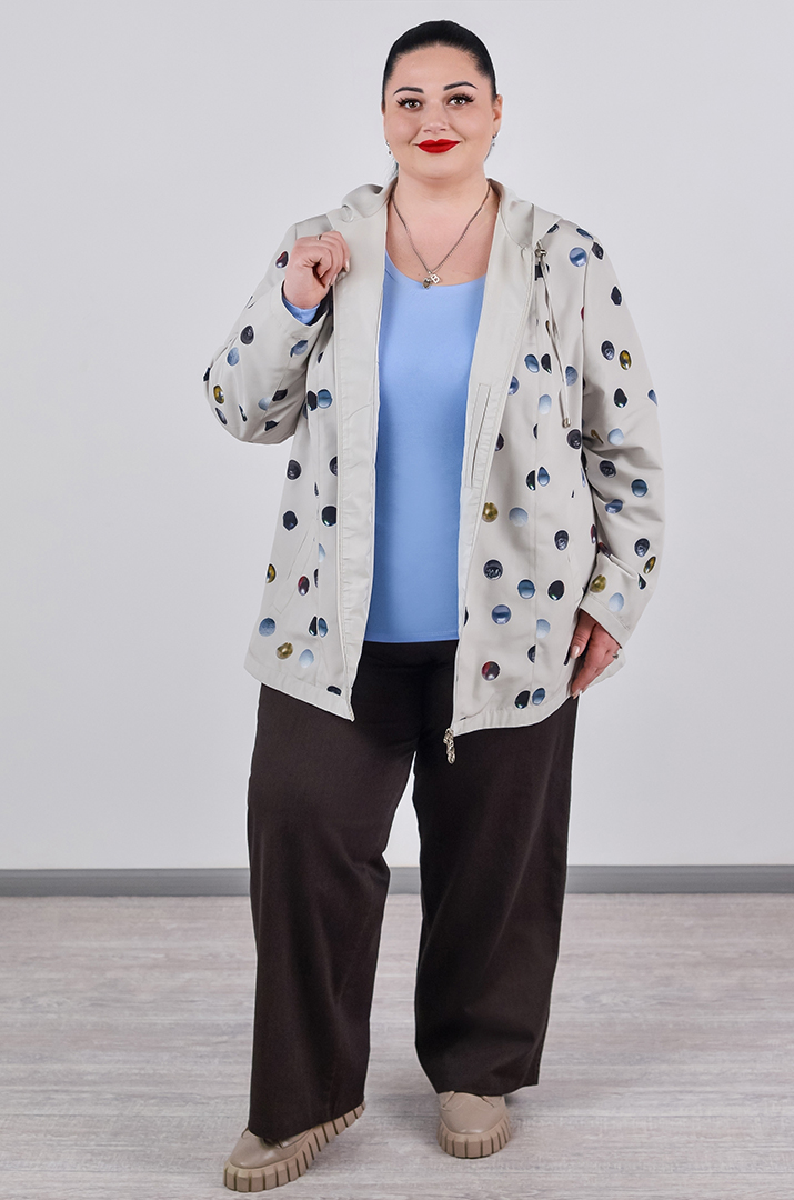 Вітрівка трапеція з вшитим капюшоном та кишенями великих розмірів