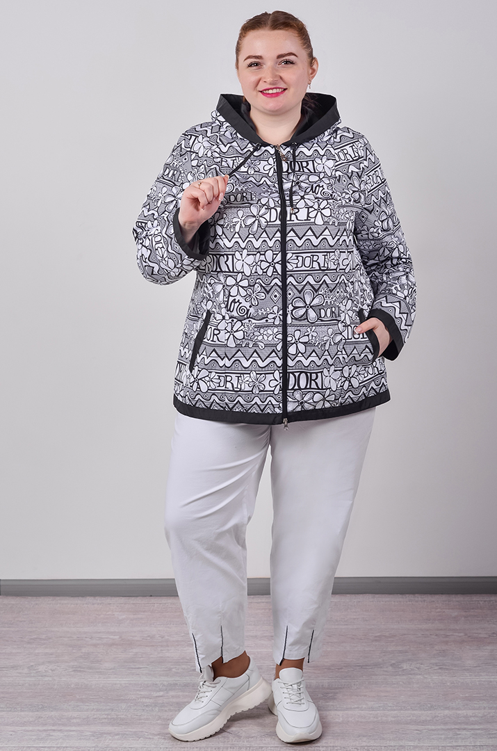 Вітрівка трапеція з вшитим капюшоном та кишенями великих розмірів