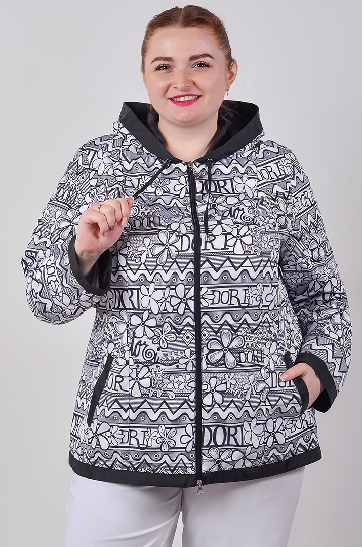Вітрівка трапеція з вшитим капюшоном та кишенями великих розмірів