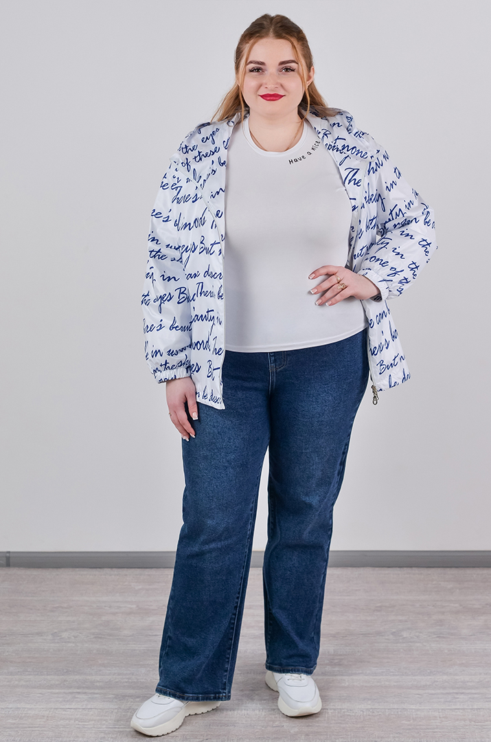 Вітрівка з плащівки та з регульованим низом великих розмірів