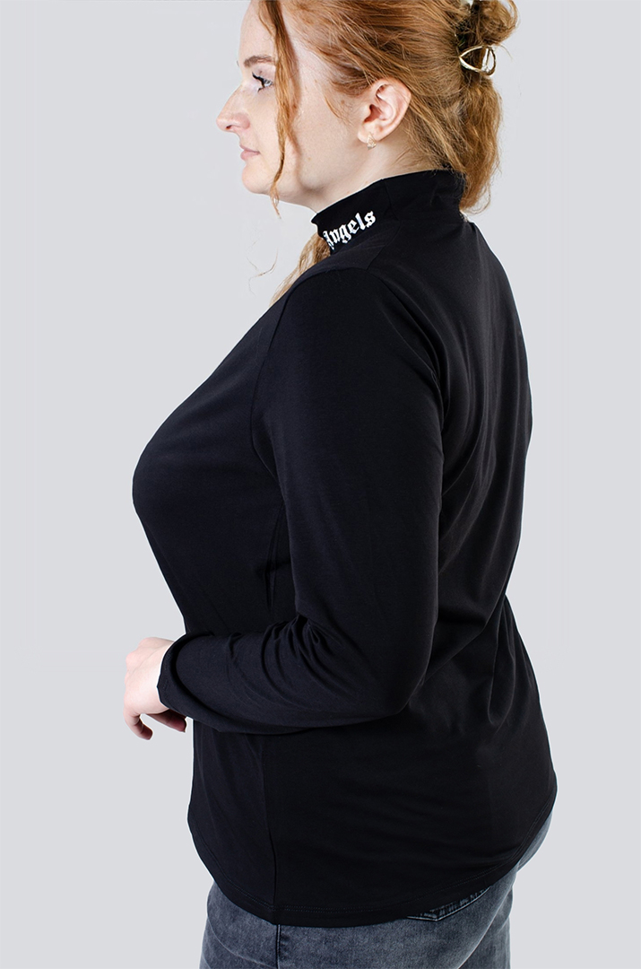 Гольф базовий трикотажний з написом великих розмірів