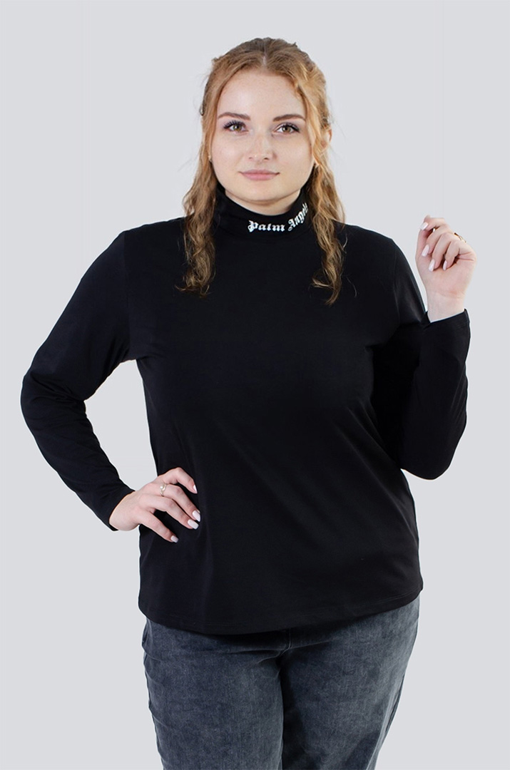 Гольф базовий трикотажний з написом великих розмірів