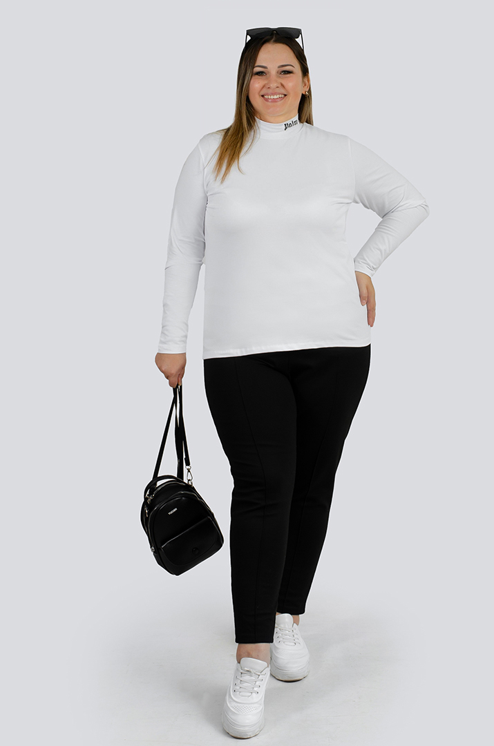 Гольф базовий трикотажний з написом великих розмірів