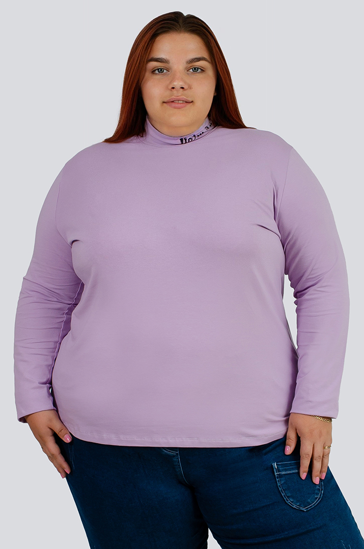 Гольф базовий трикотажний з написом великих розмірів