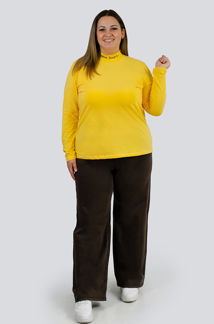 Гольф базовий трикотажний з написом великих розмірів