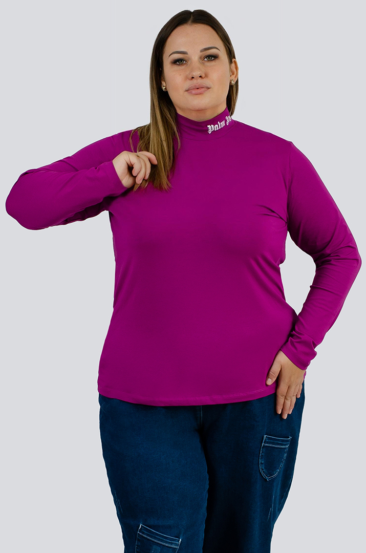 Гольф базовий трикотажний з написом великих розмірів