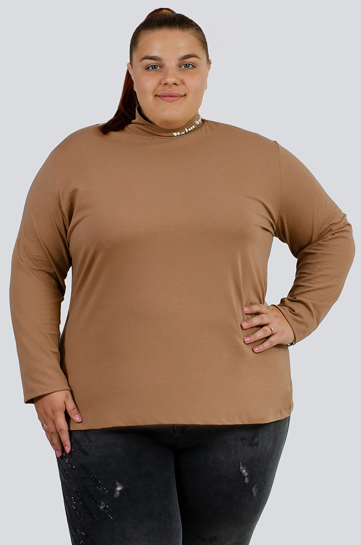 Гольф базовий трикотажний з написом великих розмірів