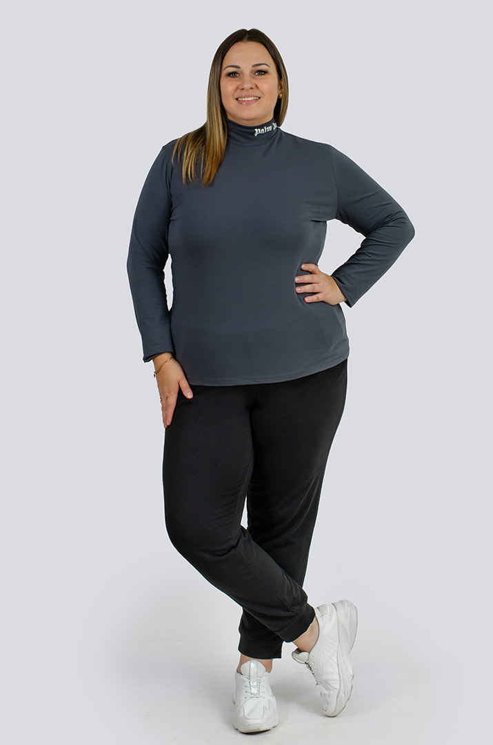 Гольф базовий трикотажний з написом великих розмірів