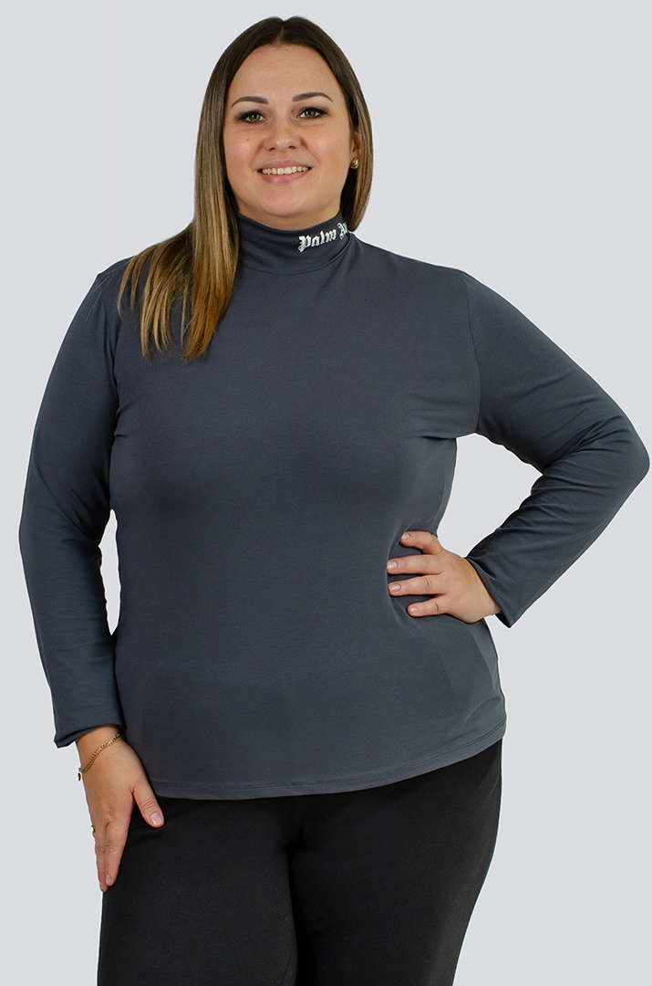 Гольф базовий трикотажний з написом великих розмірів