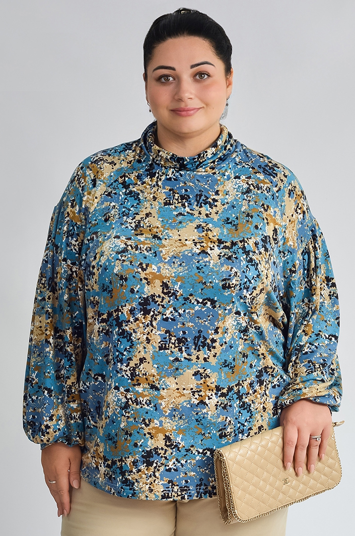 Блуза із довгим рукавом і графічним мотивом великих розмірів