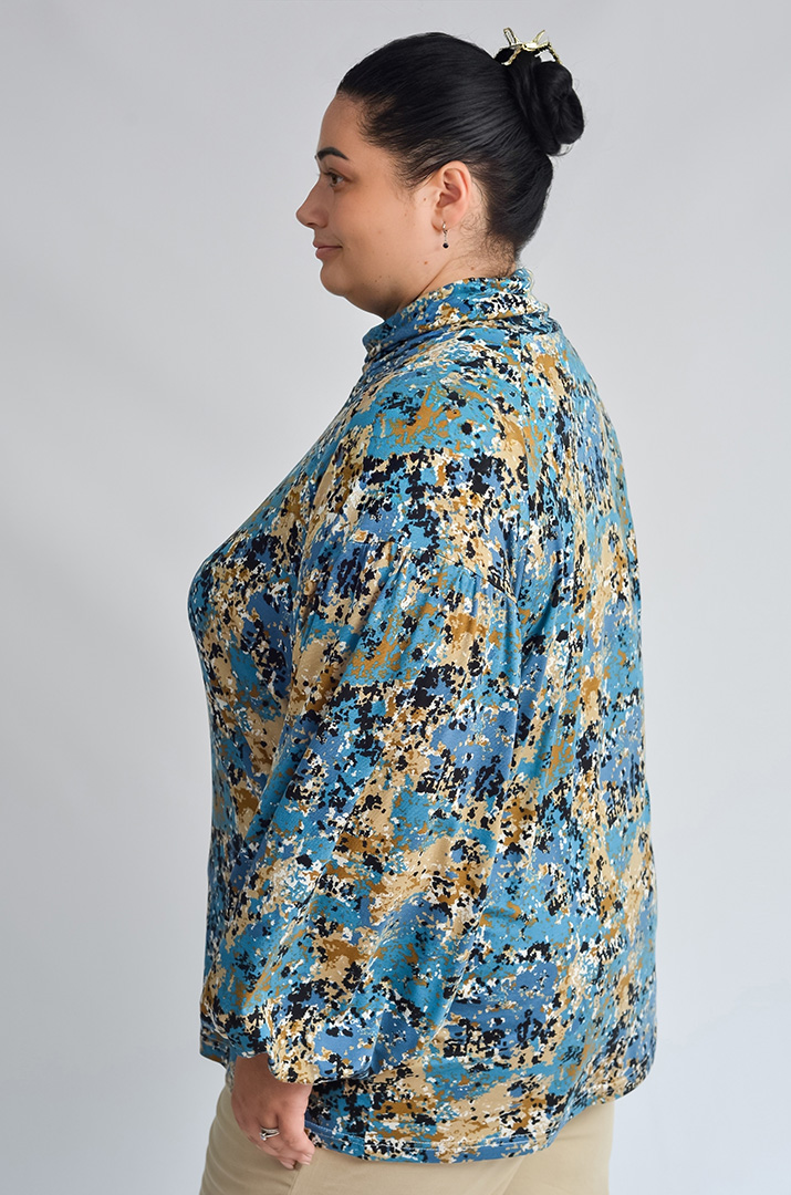 Блуза із довгим рукавом і графічним мотивом великих розмірів