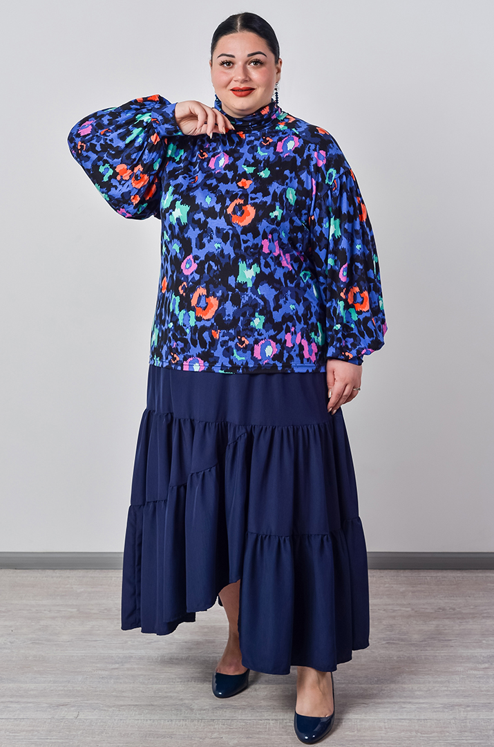 Блуза із довгим рукавом і графічним мотивом великих розмірів