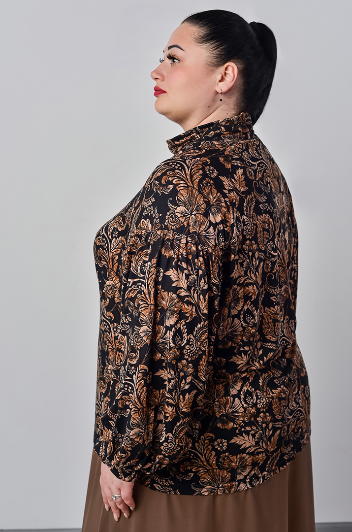 Блуза із довгим рукавом і графічним мотивом великих розмірів