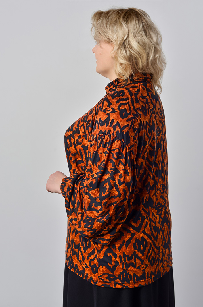 Блуза із довгим рукавом і графічним мотивом великих розмірів