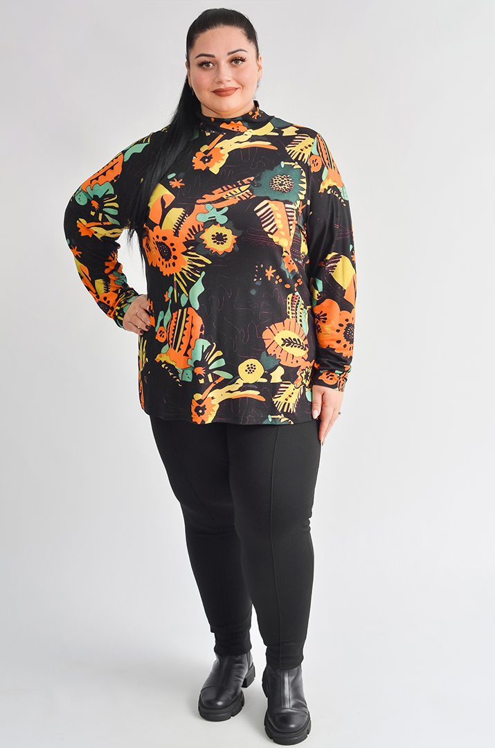 Гольф з графічним флористичним принтом великих розмірів