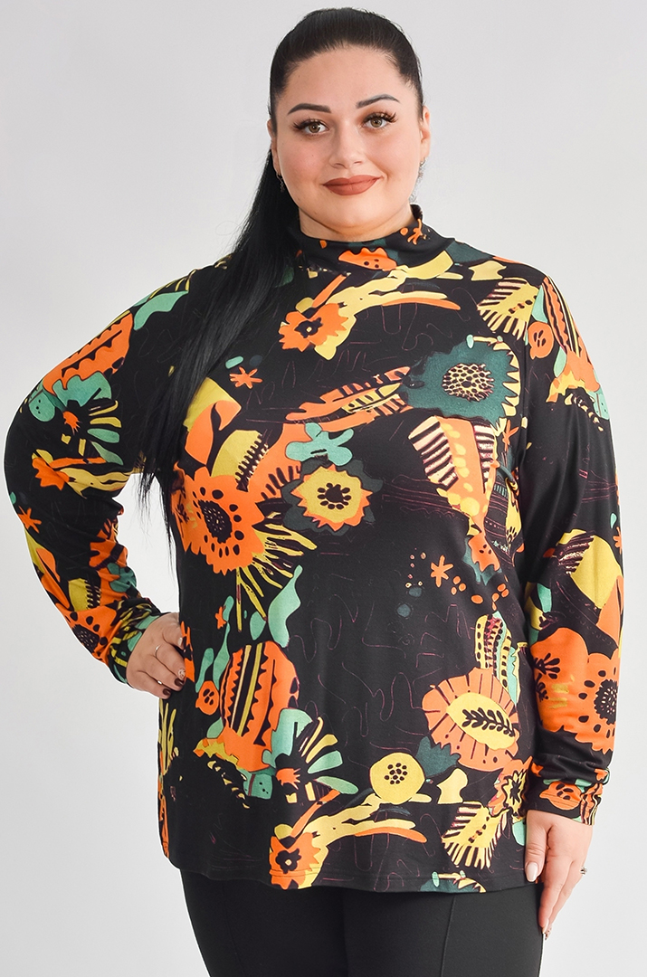 Гольф з графічним флористичним принтом великих розмірів