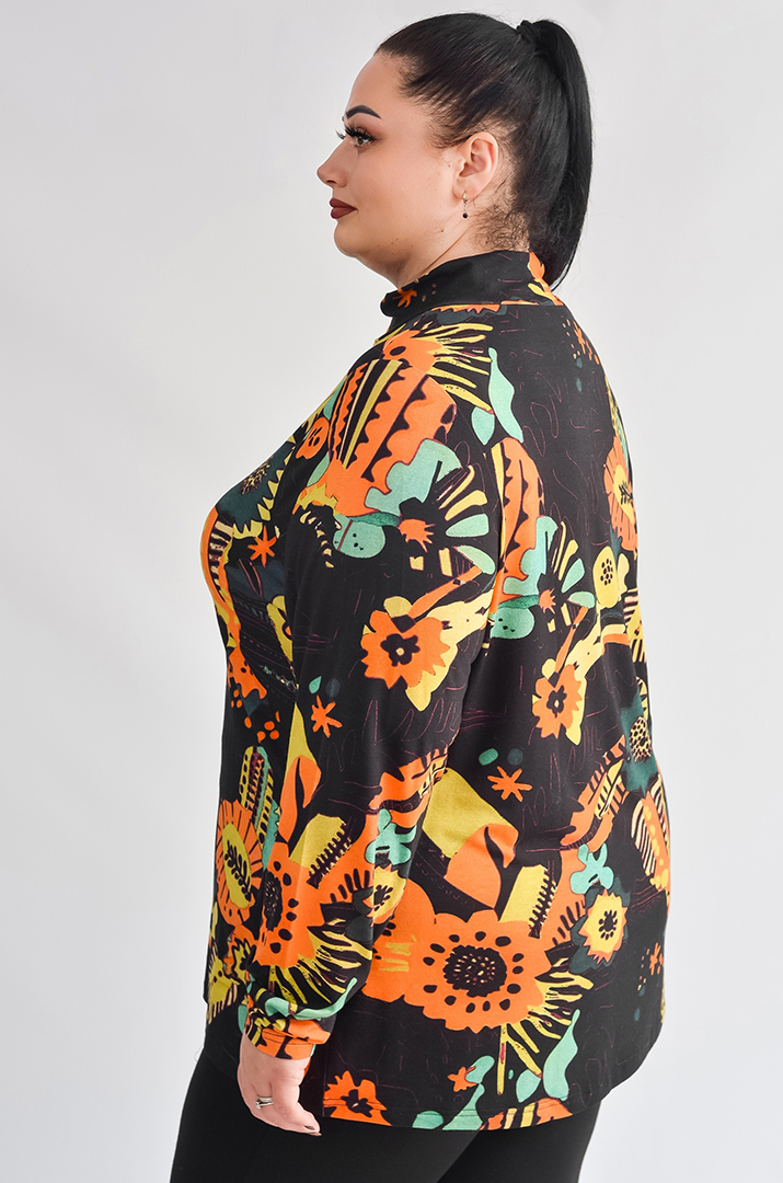 Гольф з графічним флористичним принтом великих розмірів