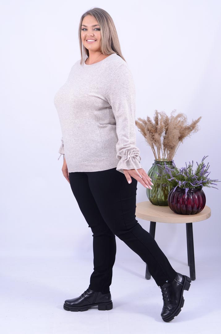 Теплый шерстяной джемпер батал