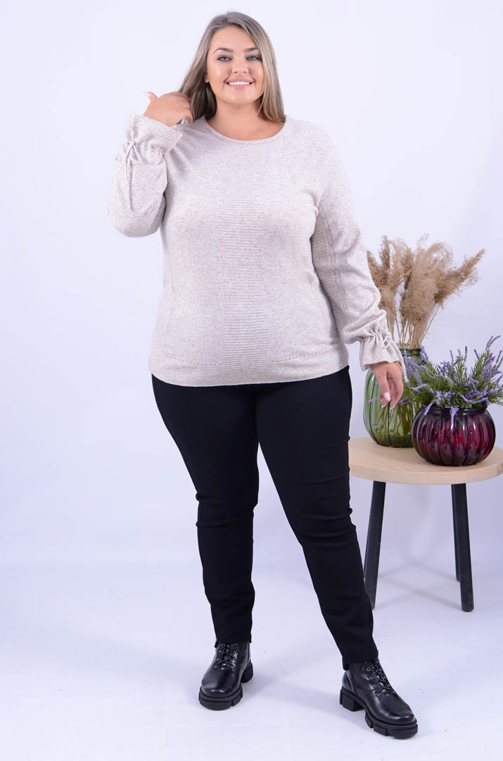 Теплый шерстяной джемпер батал