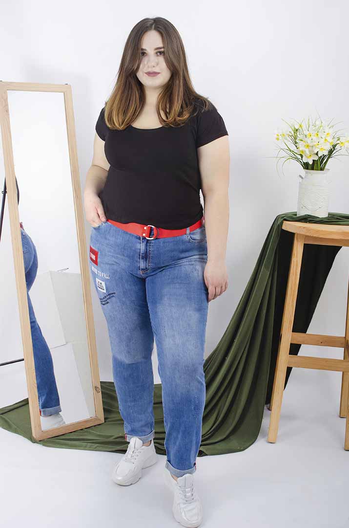 Джинсы зауженные с поясом в комплекте