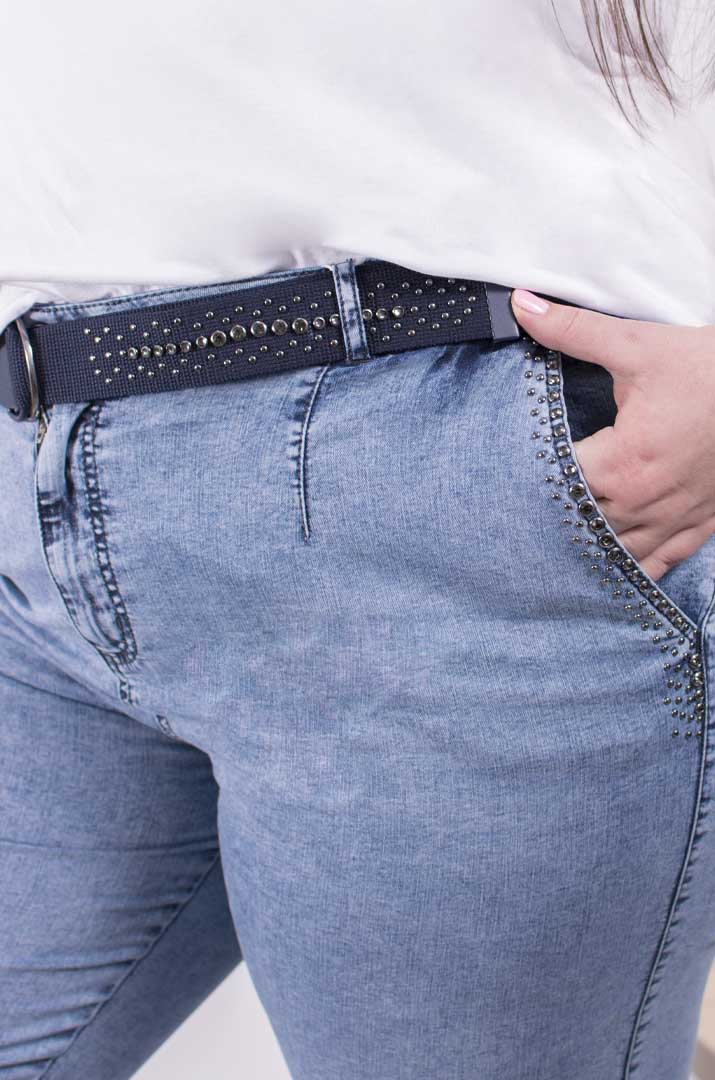 Джинси банани з поясом батал