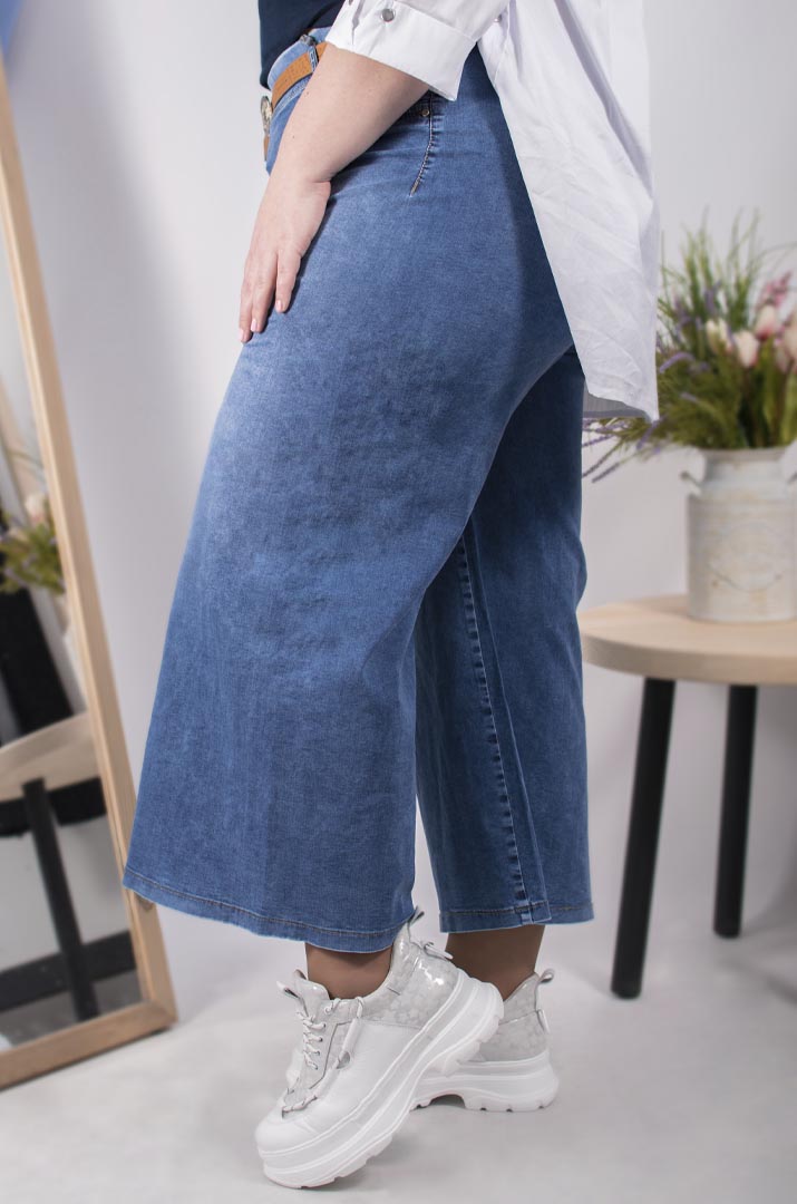 Джинси кюлоти з поясом батал