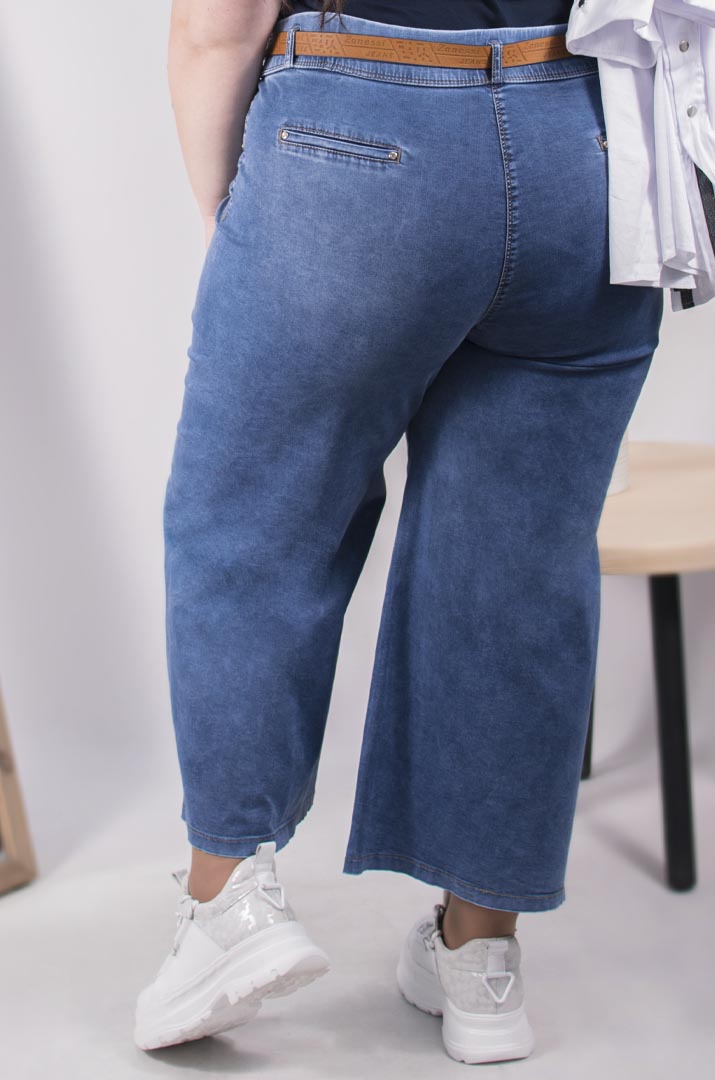 Джинси кюлоти з поясом батал