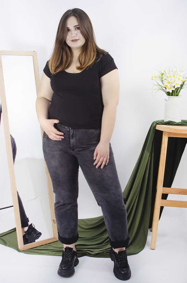 Джинси середні з декором батал