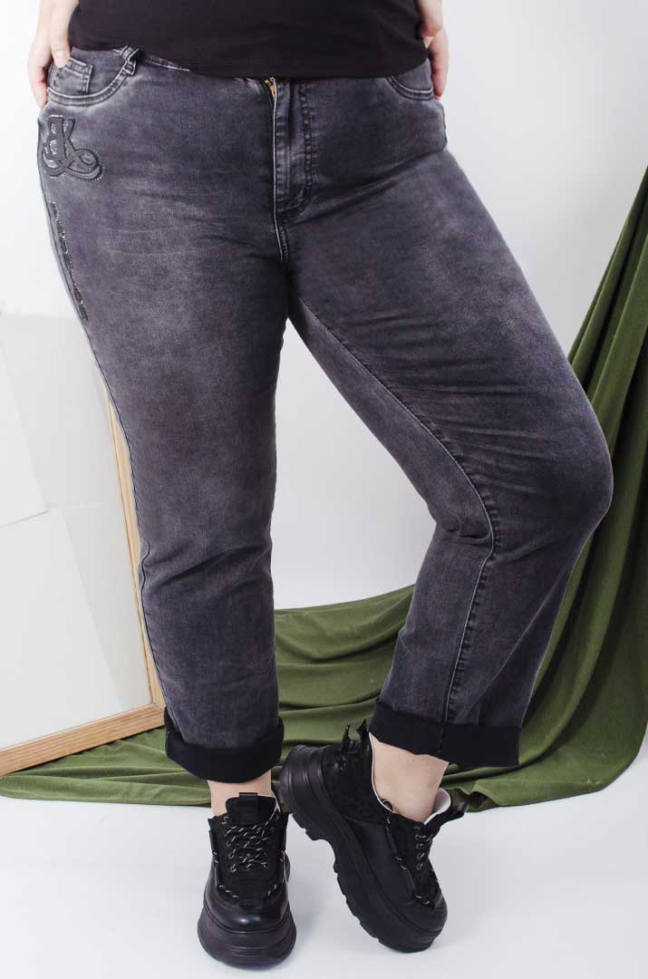 Джинси середні з декором батал