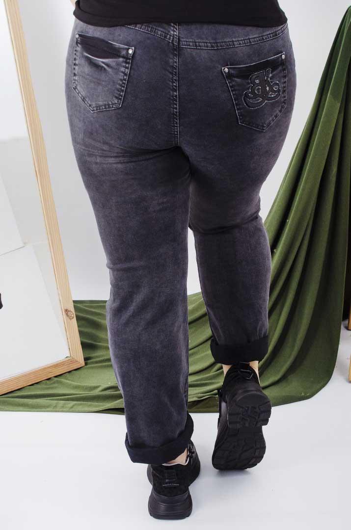 Джинси середні з декором батал