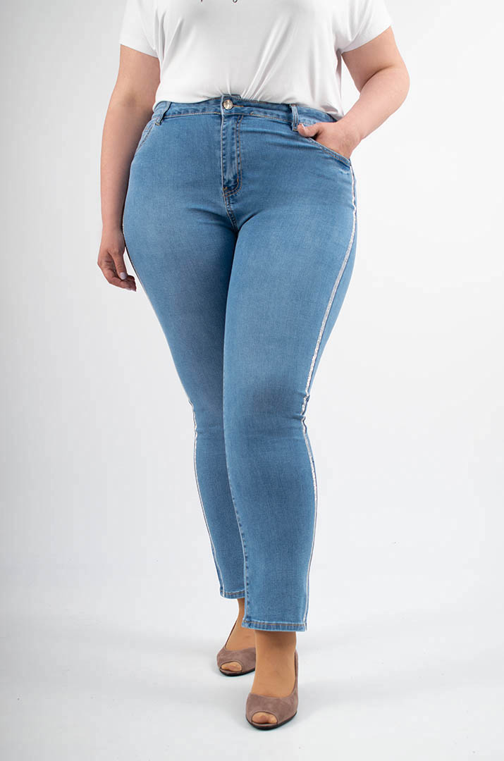 Джинси завужені з лампасами батал