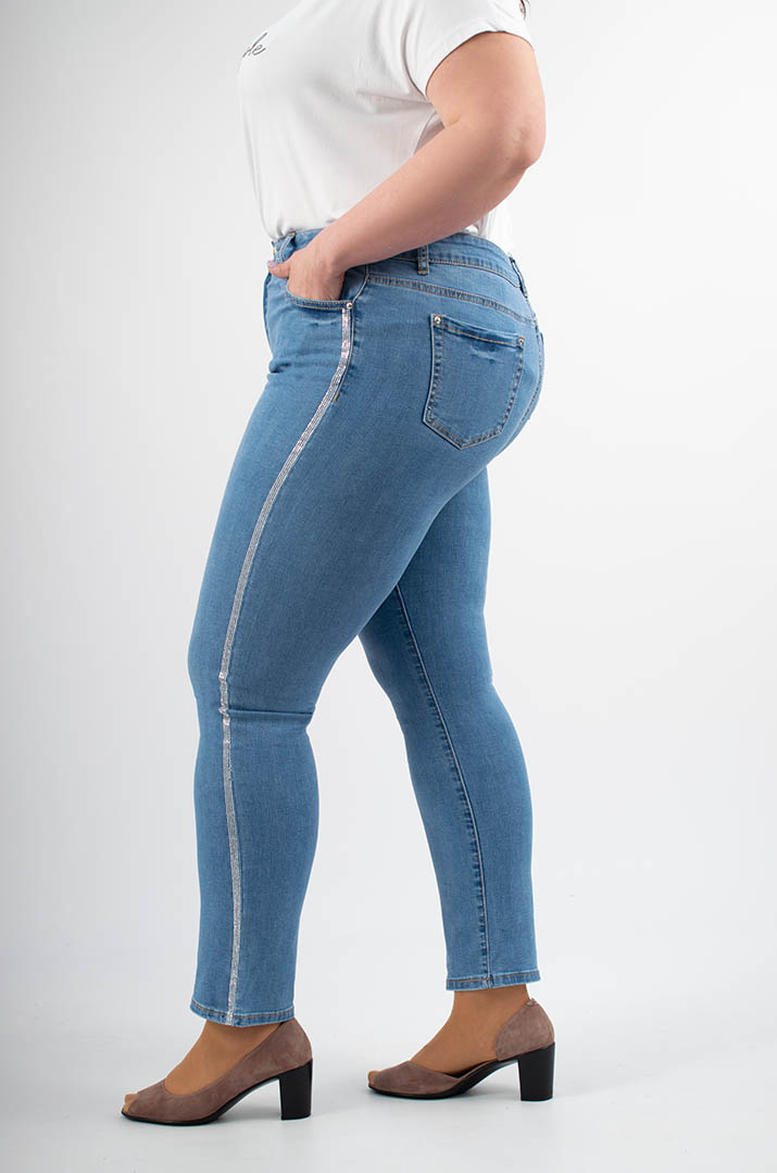 Джинси завужені з лампасами батал