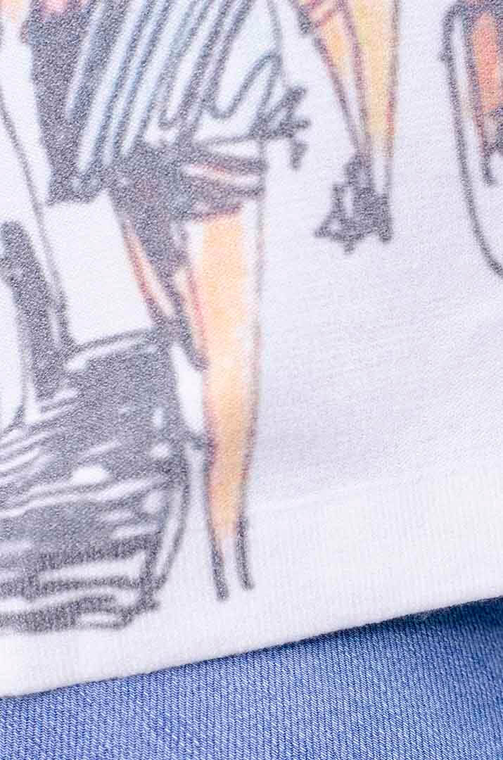 Джемпер довгий зі стильним принтом батал