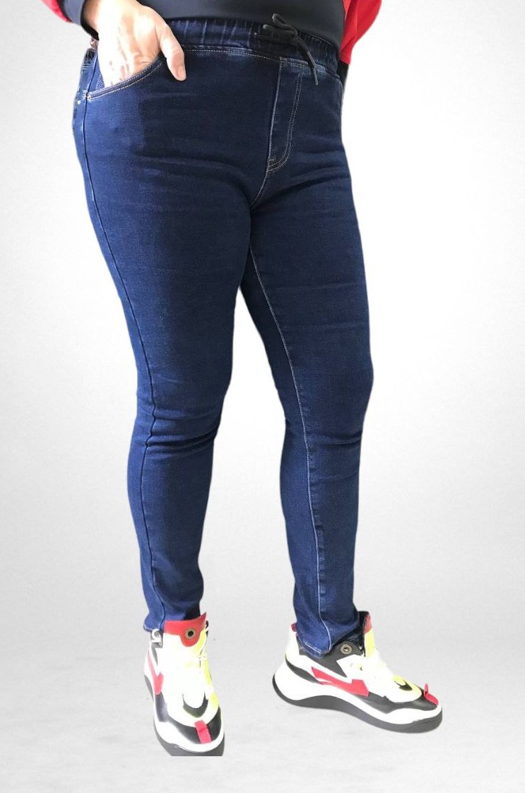 Стильні джинси на резинці батал