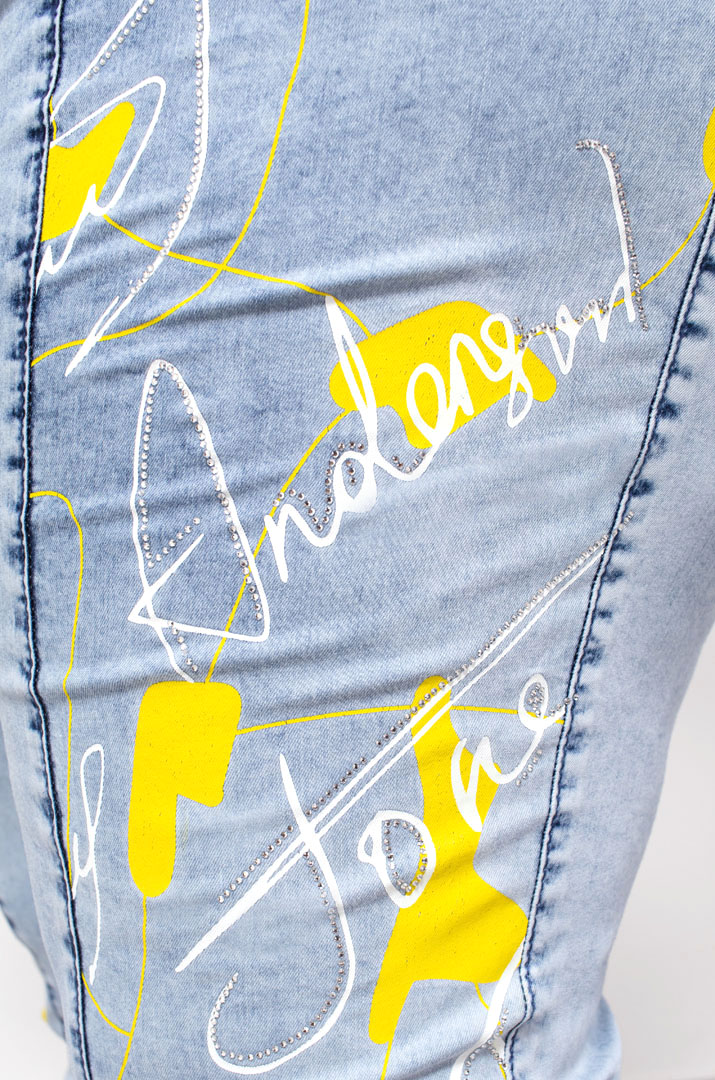 Джинси банани з принтом і блискітками супер батал