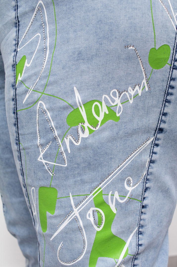 Джинси банани з принтом і блискітками супер батал