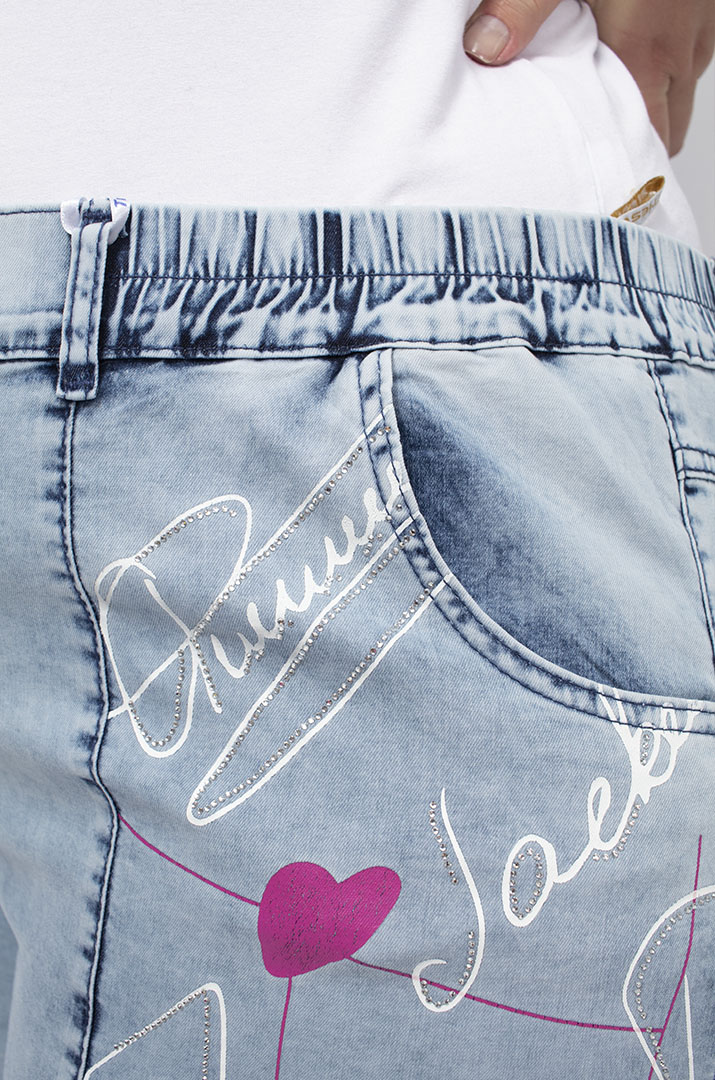 Джинси банани з принтом і блискітками супер батал