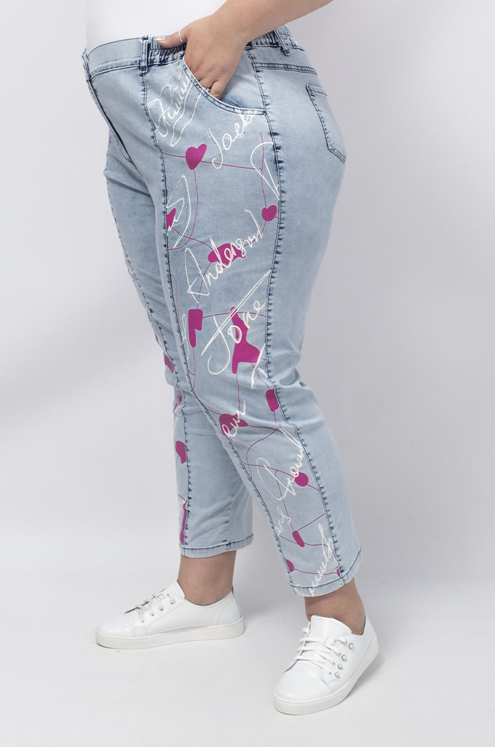 Джинси банани з принтом і блискітками супер батал