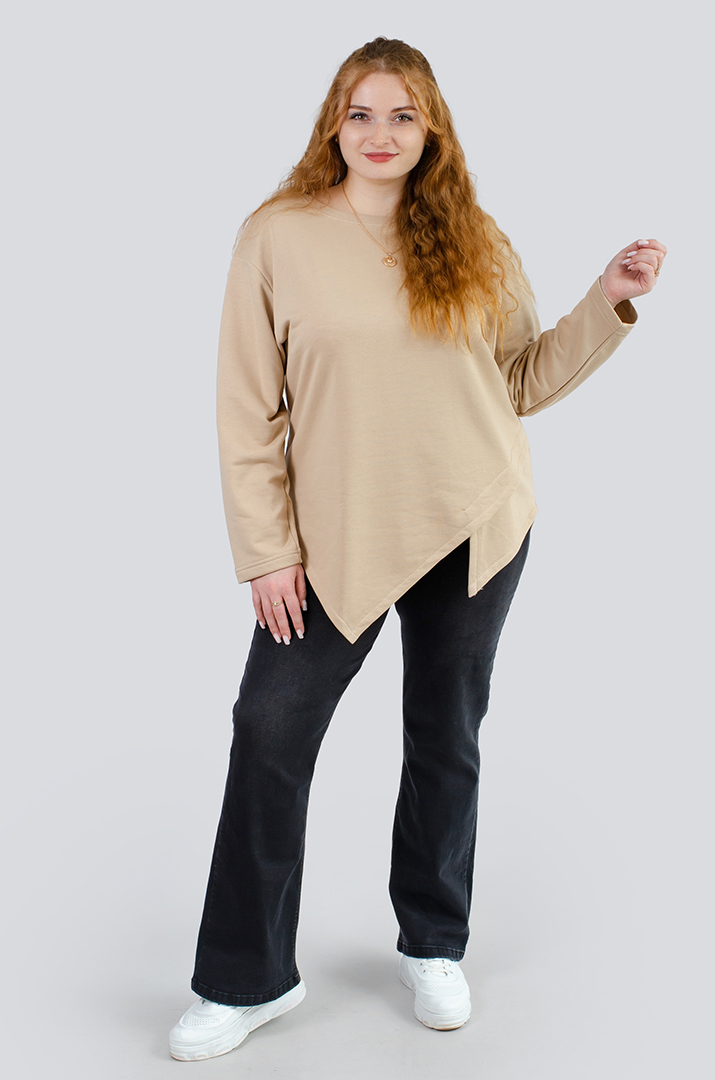 Джинси з високою посадкою і яскравим поясом батал