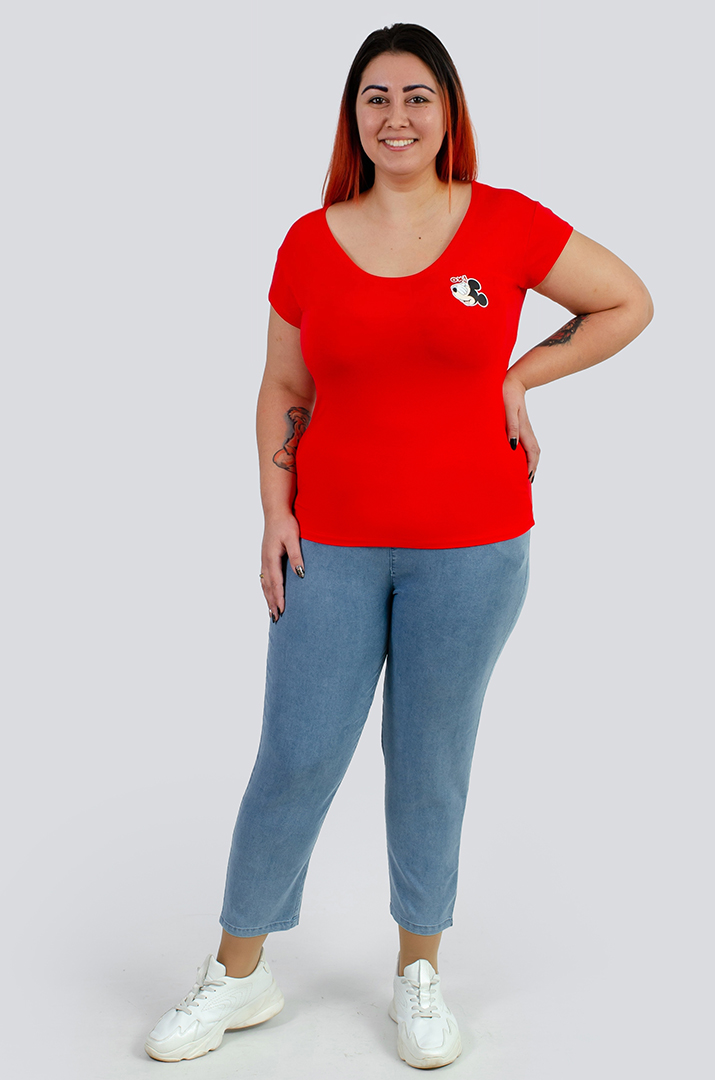 Джинсы 7/8 на резинке больших размеров