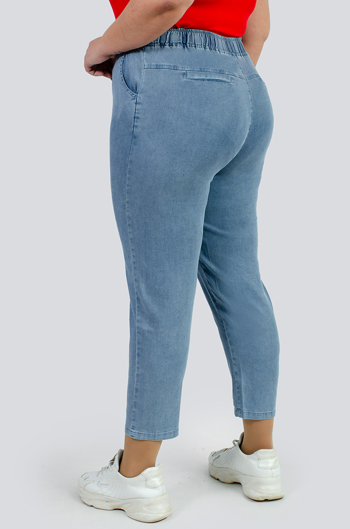 Джинсы 7/8 на резинке больших размеров