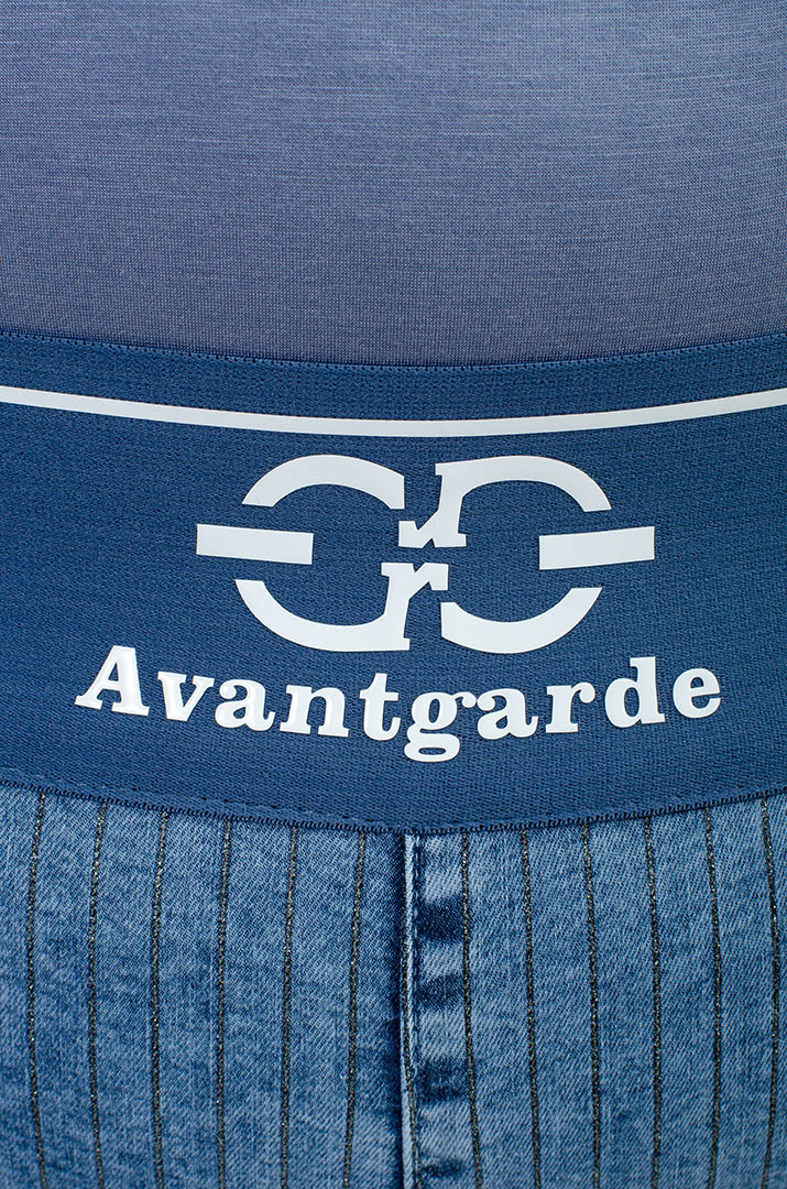 Джинси середні в вертикальну смужку великих розмірів